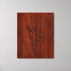 Capricorn Zodiac Symbool in Mahogany Style print