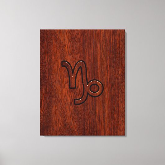 Capricorn Zodiac Symbool in Mahogany Style print (Voorkant)