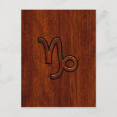 Capricorn Zodiac Symbool in Mahogany Style print Briefkaart (Voorkant)
