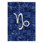 Capricorn Zodiac Symbool op Blue Digital Camo (Voorkant)