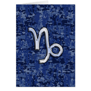 Capricorn Zodiac Symbool op Blue Digital Camo