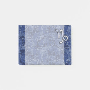 Capricorn Zodiac Symbool op Blue Digital Camo Post-it® Notes