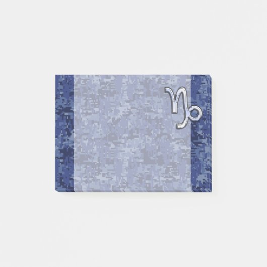 Capricorn Zodiac Symbool op Blue Digital Camo Post-it® Notes (Voorkant)