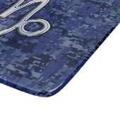Capricorn Zodiac Symbool op Blue Digital Camo Snijplank (Hoek)