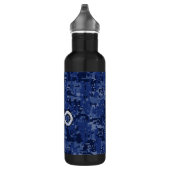 Capricorn Zodiac Symbool op Blue Digital Camo Waterfles (Rechts)