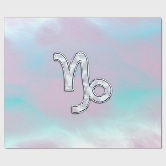 Capricorn Zodiac Symbool op moeder van het parelde Cadeaupapier (Vlak)