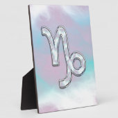 Capricorn Zodiac Symbool op moeder van het parelde Fotoplaat (Zijkant)