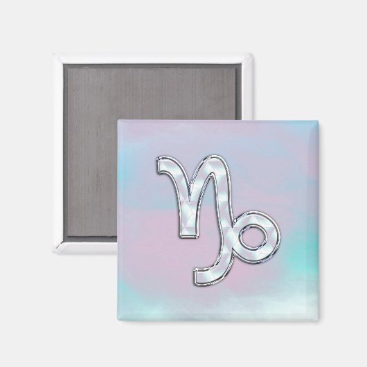 Capricorn Zodiac Symbool op moeder van het parelde Magneet (Voorkant / Achterkant)