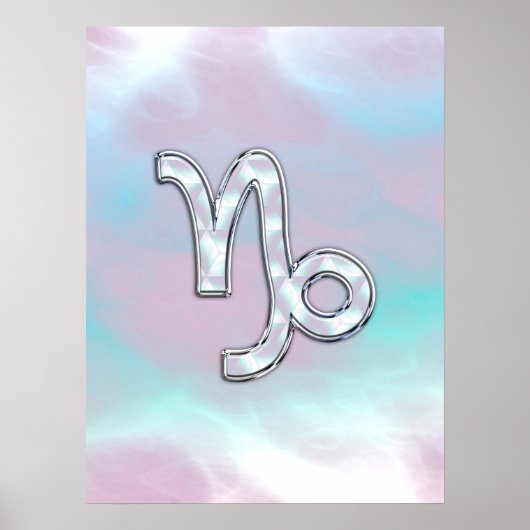 Capricorn Zodiac Symbool op moeder van het parelde Poster (Voorkant)
