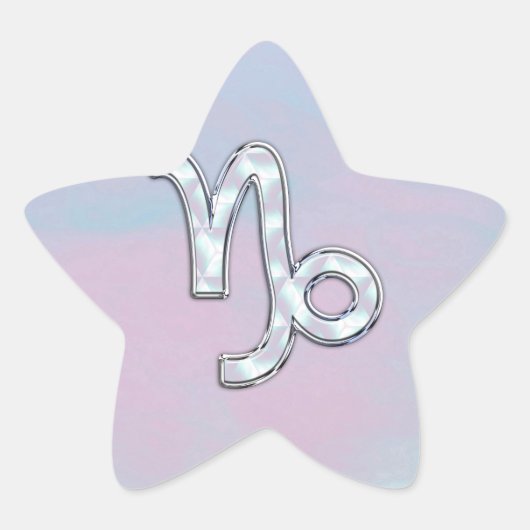 Capricorn Zodiac Symbool op moeder van het parelde Ster Sticker (Voorkant)