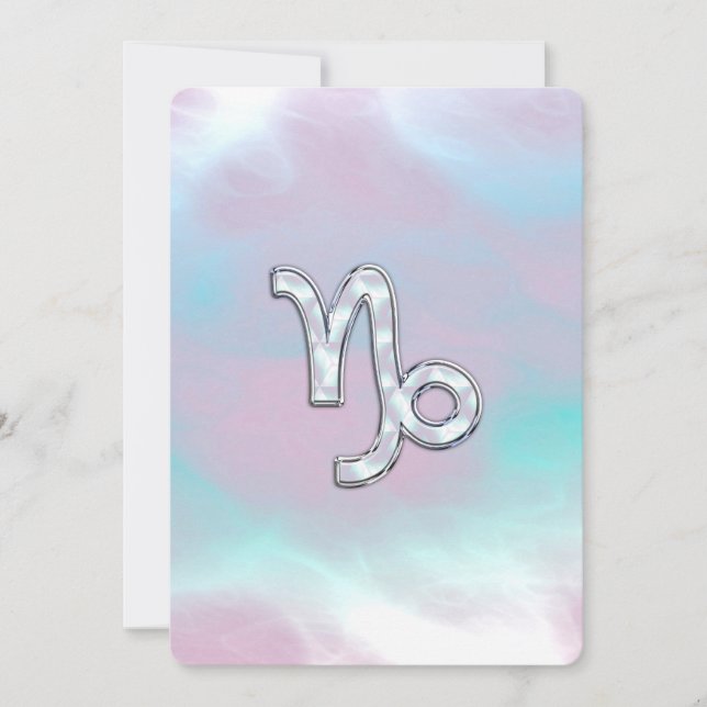 Capricorn Zodiac Symbool op moeder van Pearl Nacre (Voorkant)
