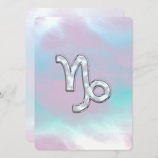 Capricorn Zodiac Symbool op moeder van Pearl Nacre (Voorkant / Achterkant)