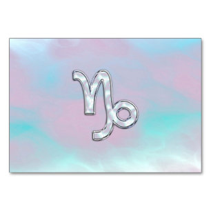 Capricorn Zodiac Symbool op moeder van Pearl Nacre Kaart