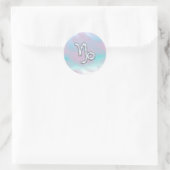 Capricorn Zodiac Symbool op moeder van Pearl Nacre Ronde Sticker (Tas)