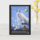 Capricorn Zodiac Verjaardagskaart Kaart (Gele Bloem)