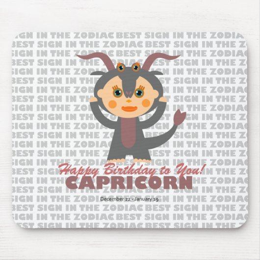 Capricorn Zodiac voor kinderen Muismat (Voorkant)