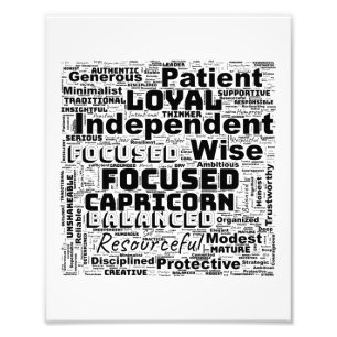 Capricorn Zodiac Word Cloud Inspiration Foto Afdruk