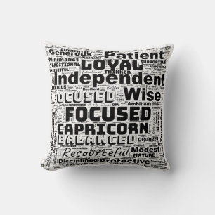 Capricorn Zodiac Word Cloud Inspiration Kussen