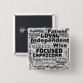 Capricorn Zodiac Word Cloud Inspiration Vierkante Button 5,1 Cm (Voorkant /achterkant)