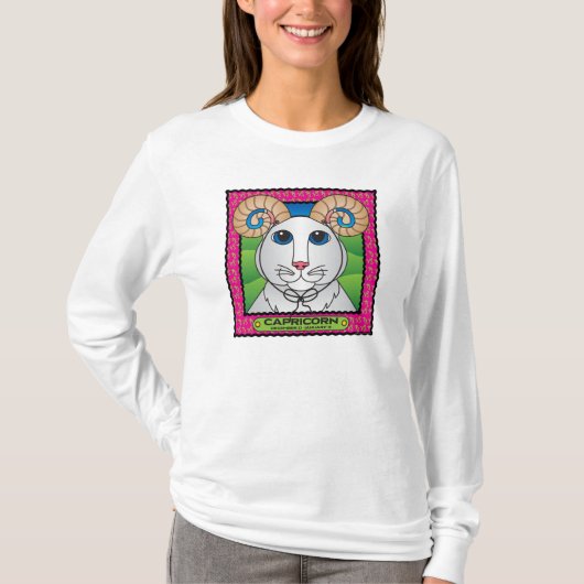 Capricorn Zodicat Poster Shirt met lange hoes (Voorkant)