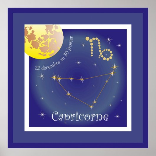 Capricorne 22 décembre au 20 janvier Poster (Voorkant)
