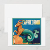 Capricornio krateletiket briefkaart (Voorkant / Achterkant)