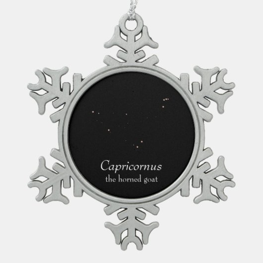 Capricornus Constellation Tin Sneeuwvlok Ornament (Voorkant)