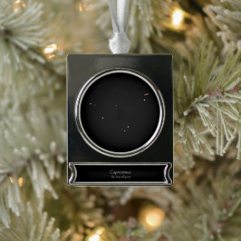 Capricornus Constellation Verzilverd Banner Ornament