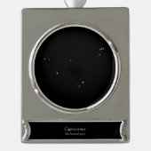 Capricornus sterrenbeeld verzilverd banner ornament (Voorkant)