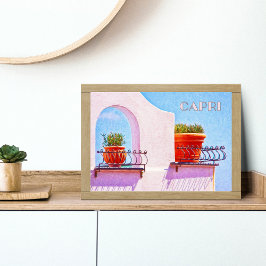 Capri's Terracotta Haven: Wall Adorned Italy Perfect Poster