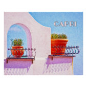 Capri's Terracotta Haven: Wall Adorned Italy Perfect Poster (Voorkant)