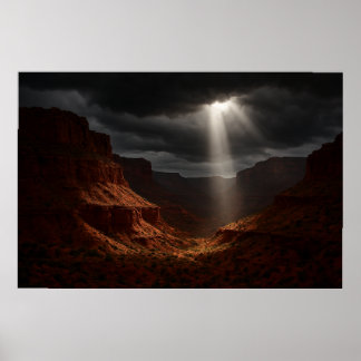 Caprock Canyons Poster - dramatische zonnestraal p