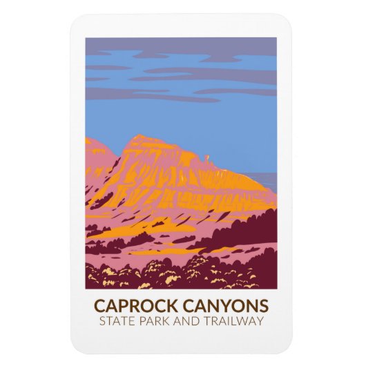 Caprock Canyons State Park and Trailway Texas Magneet (Verticaal)