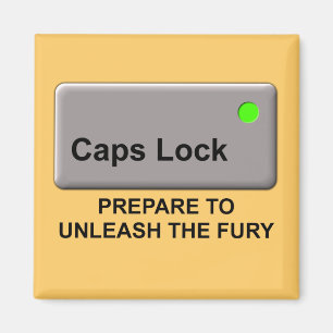Caps Lock Waanzin Grappige Koelkastmagneet Humor Magneet