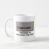 Caps Lock Waanzin Grappige Mok Humor (Links)