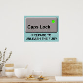 Caps Lock Waanzin Grappige Print Poster Bord Humor (Keuken)