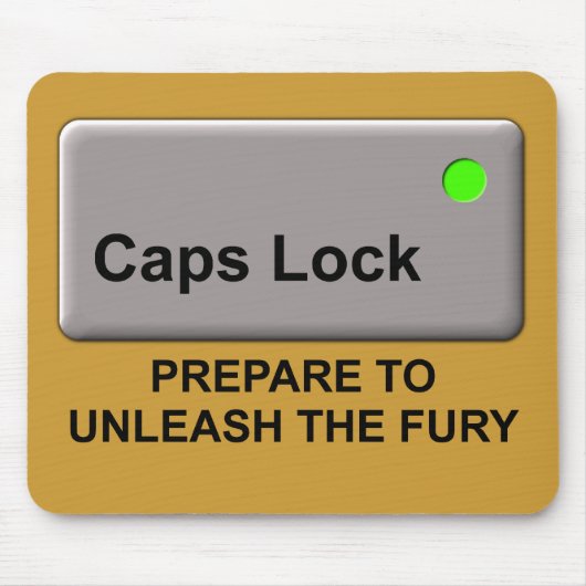 Caps Lock Waanzinnige Grappige Muismat Muis Pad Hu (Voorkant)