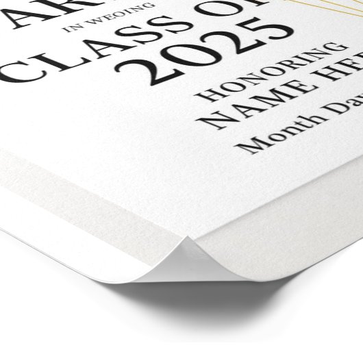 Caps Off to Class of 2025" Poster (Hoek)