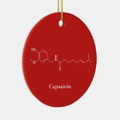 Capsaïcine Molecule Chemie Schattige Chili Lovers Keramisch Ornament (Rechts)