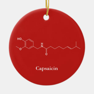 Capsaïcine Molecule Chemie Schattige Chili Lovers Keramisch Ornament