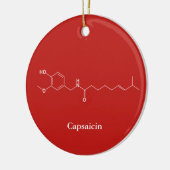 Capsaïcine Molecule Chemie Schattige Chili Lovers Keramisch Ornament (Links)