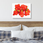 Capsicum Chinese Chili stretched canvas Print (Insitu (Slaapkamer))