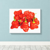Capsicum Chinese Chili stretched canvas Print (Insitu (Houten vloer))