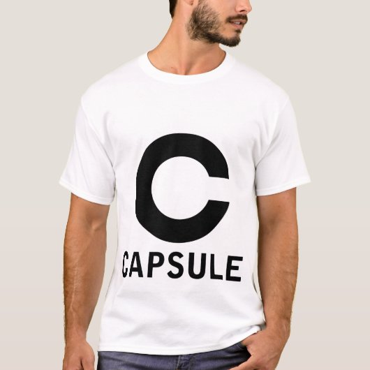 Capsule logo t-shirt (alleen zwart, wit shirt) (Voorkant)