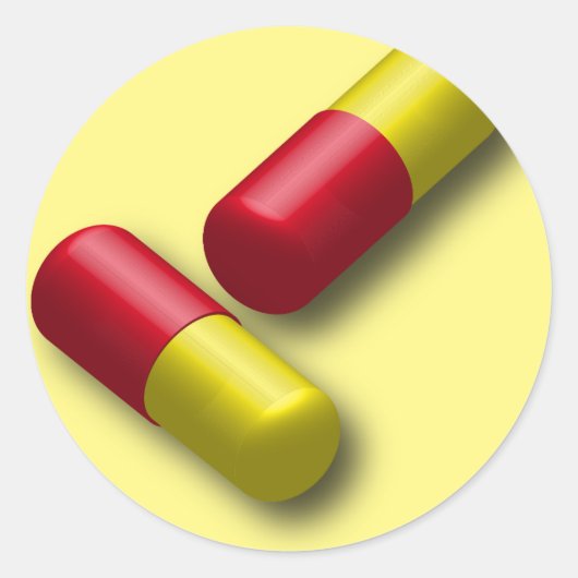 capsule-pillen-medicijn ronde sticker (Voorkant)