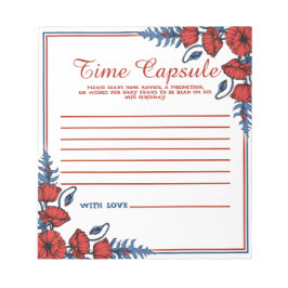 Capsule Poppy Floral Baby shower Time Capsule Notitieblok