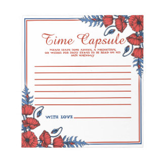 Capsule Poppy Floral Baby shower Time Capsule Notitieblok