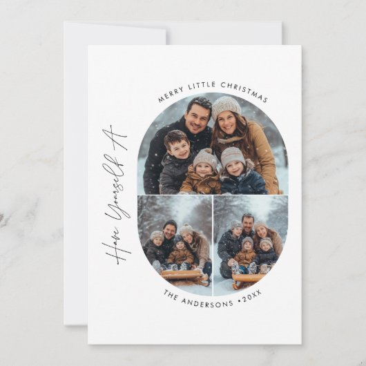 Capsulefoto | Vrolijk kerstfeest kinder familie Feestdagenkaart (Voorkant)