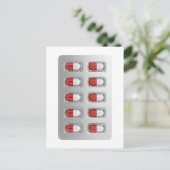 Capsules in blisterverpakking briefkaart (Staand voorkant)