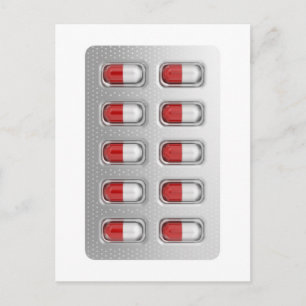 Capsules in blisterverpakking briefkaart